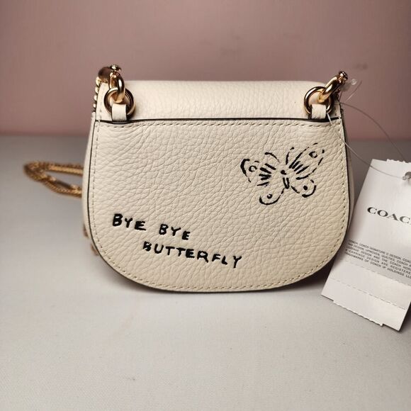 NWT Coach CAM82 Turnlock Card Case With Sketch Butterfly Bye Bye Print - Picture 5 of 7